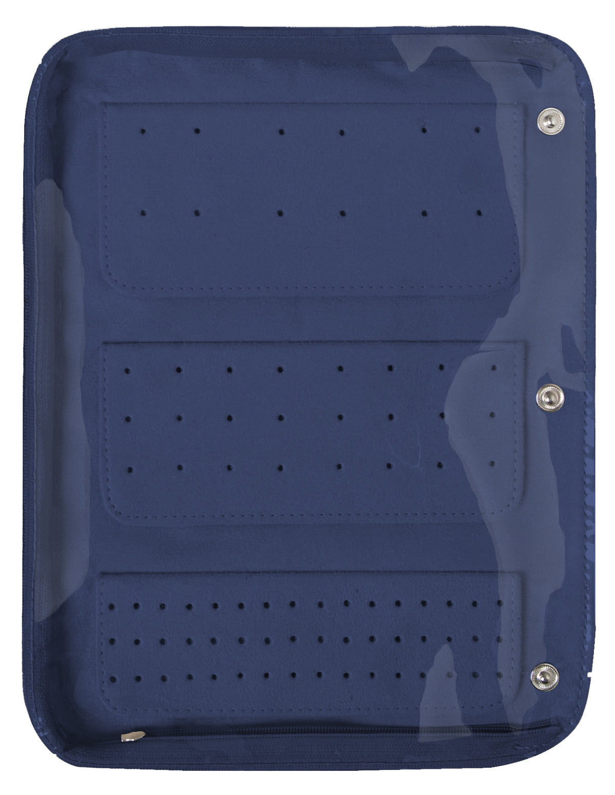 travel jewelry case navy earring insert page