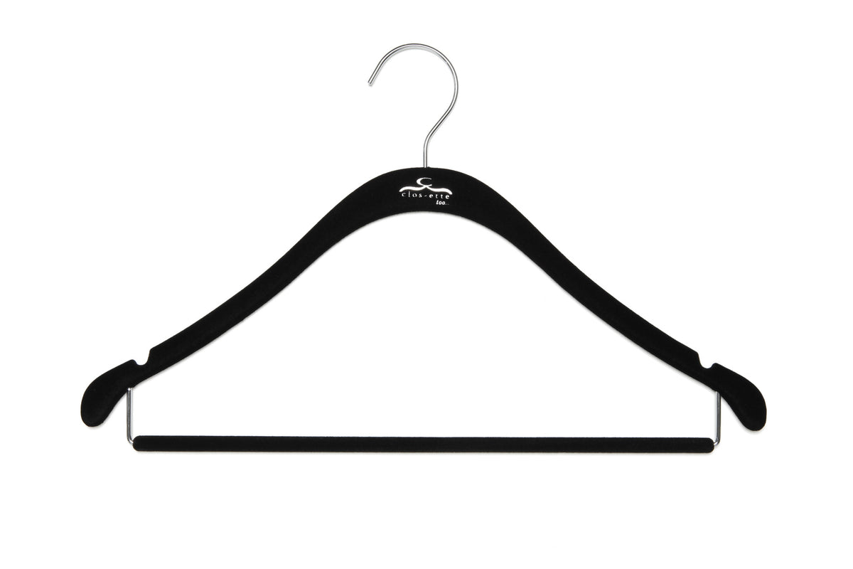 slim clothing hanger with bar
